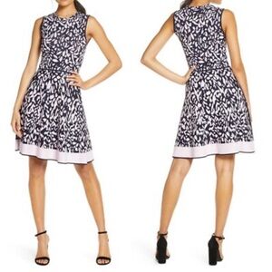 Eliza J Black and White Patterned Mini Dress